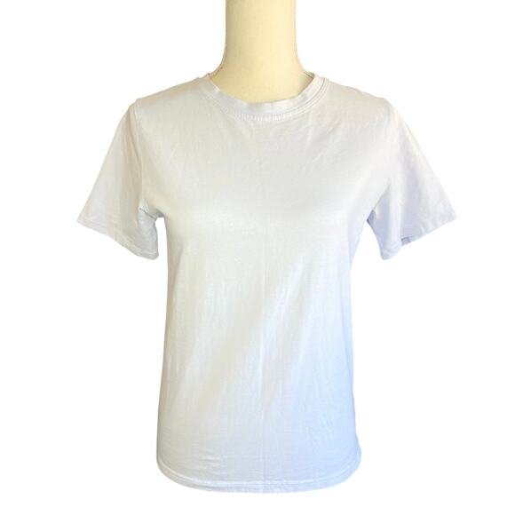 TWOI Crewneck T-shirt periwinkle blue casual everyday basics neutral women’s - Picture 1 of 9